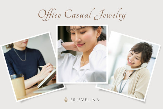 オフィスカジュアルのパールジュエリー
