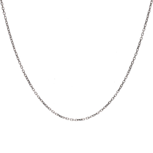 0.6mm カットアズキ プラチナ チェーン|PT850 45cm 長さ調整可|8〜10mmの真珠におすすめ