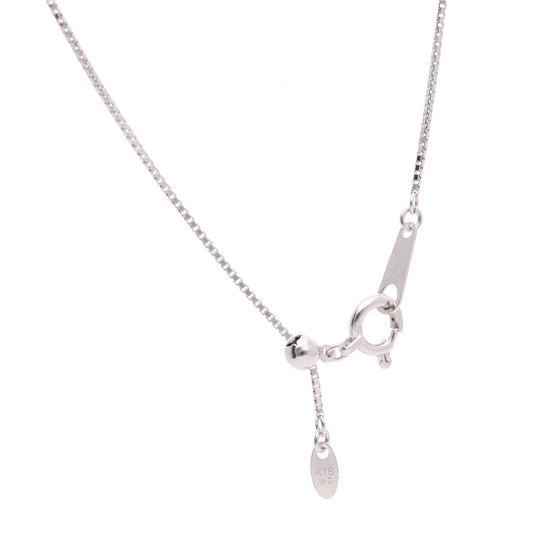 0.7mm ベネチアン ホワイトゴールド チェーン|K18WG 45cm 長さ調整可|8〜10mmの真珠におすすめ