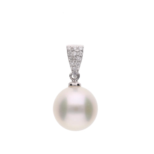 【星涼し】アコヤパール ダイヤモンド プラチナ ペンダント|無調色 アコヤ真珠 9.5mm ラウンド PT900