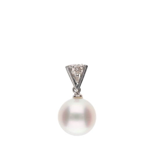 【星影】アコヤパール ダイヤモンド プラチナ ペンダント|無調色 アコヤ真珠 8.0mm ラウンド PT900