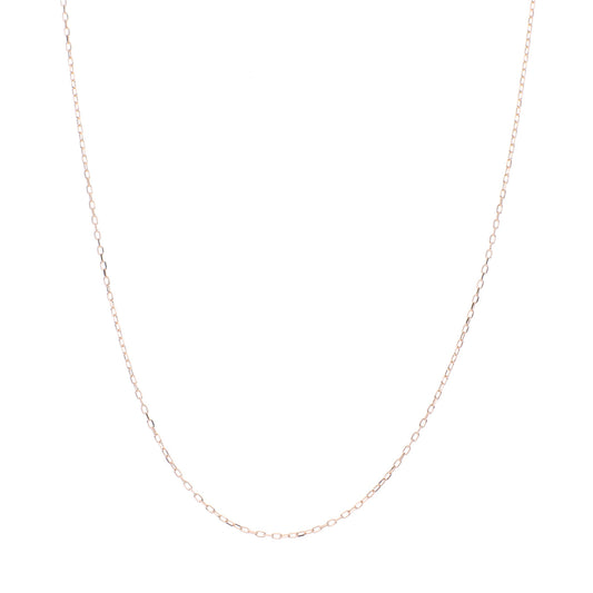 0.6mm カットアズキ ピンクゴールド チェーン|K18PG 45cm 長さ調整可|8〜10mmの真珠におすすめ