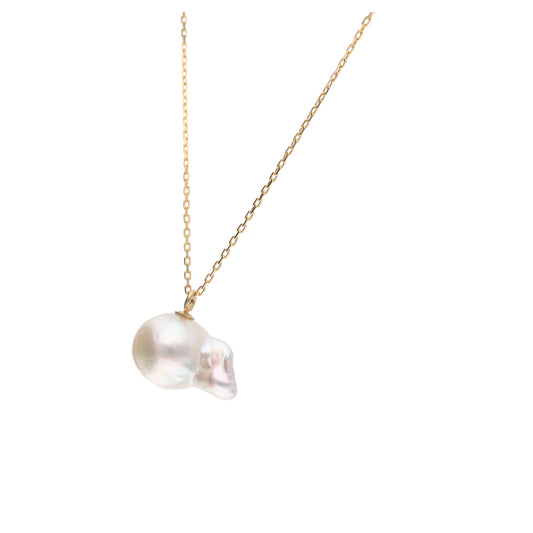 おさかな真珠・グッピー(無調色アコヤ真珠 8.4-14.1mm A ホワイト系) ペンダント シルバーチェーン付き(SV925) 世界にひとつ #3024