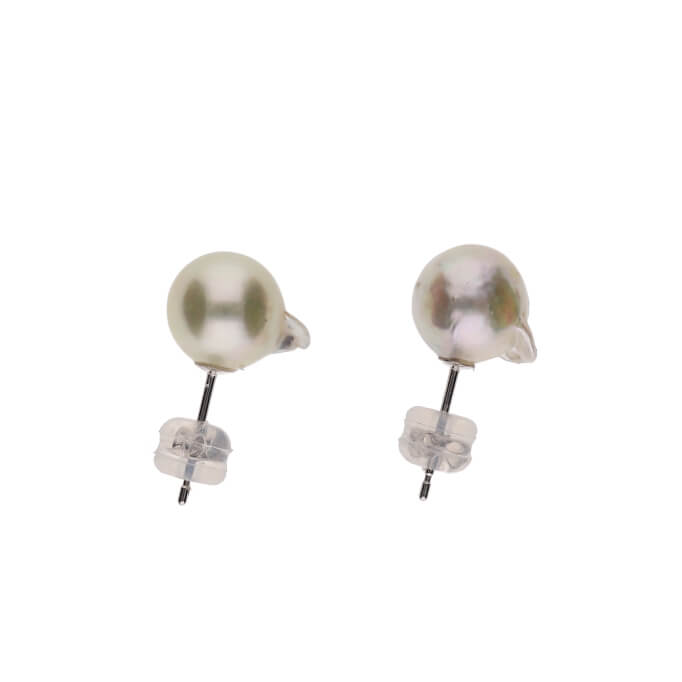 現品限り【ふぐ真珠】おさかな真珠 アコヤパール ピアス|無調色アコヤ真珠 8.0mm K14WG