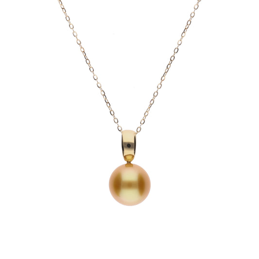 【響】ゴールデンパール(白蝶真珠・8mm・セミラウンド系)K18 イエローゴールド ペンダントトップ