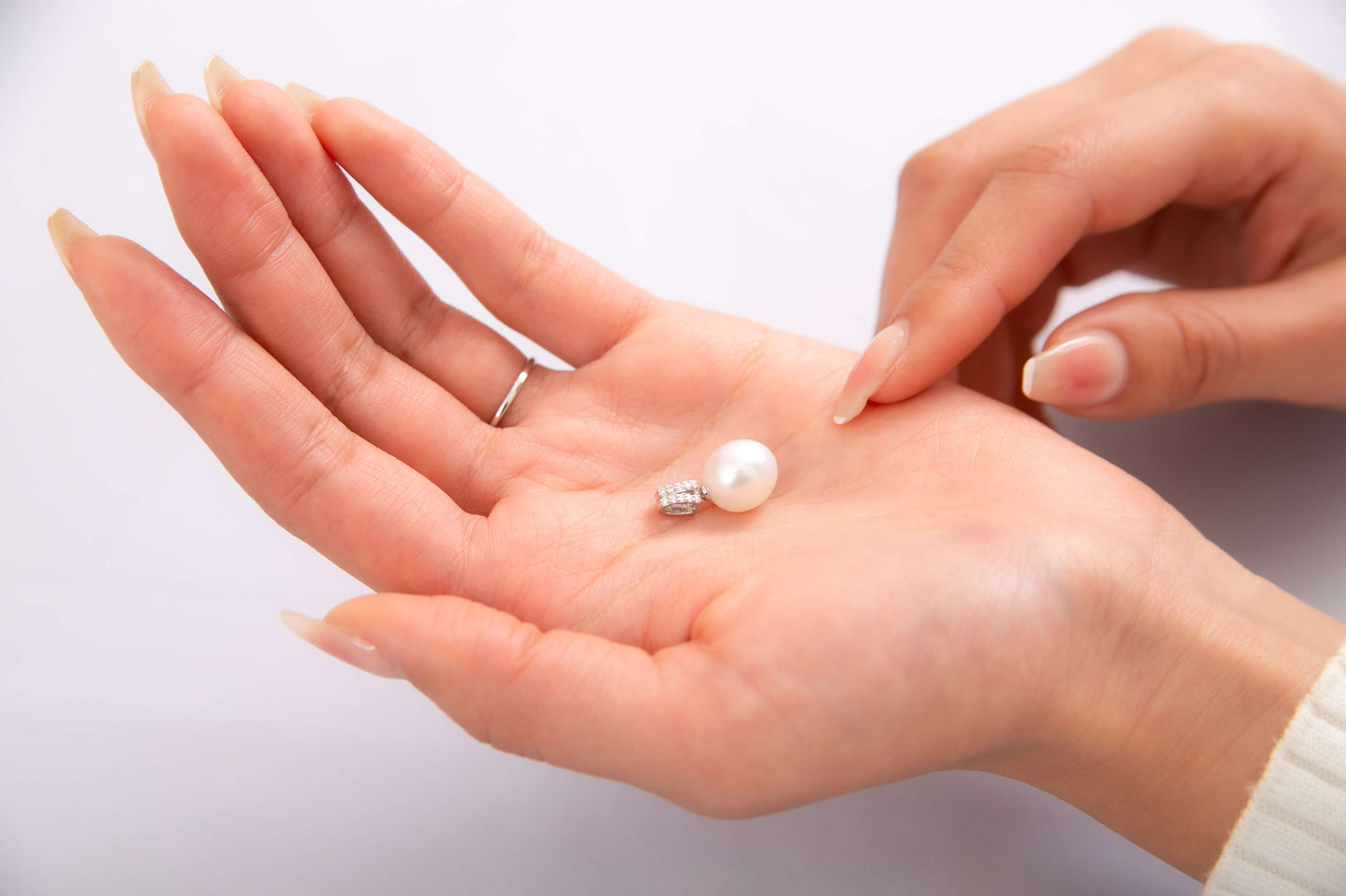 【星月夜】シロチョウパール ダイヤモンド プラチナ ペンダント|無調色 白蝶真珠 南洋真珠 10mm PT900