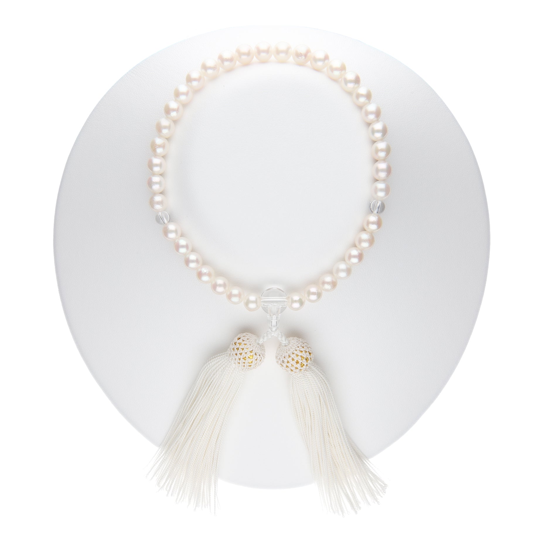 真珠 数珠リフォーム（片手/略式念珠） PS加工・本水晶・正絹房 セット