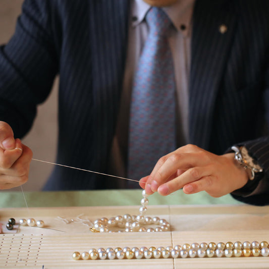 クラスプ(留め具)交換+パールネックレス 糸替え(GPT糸) セット