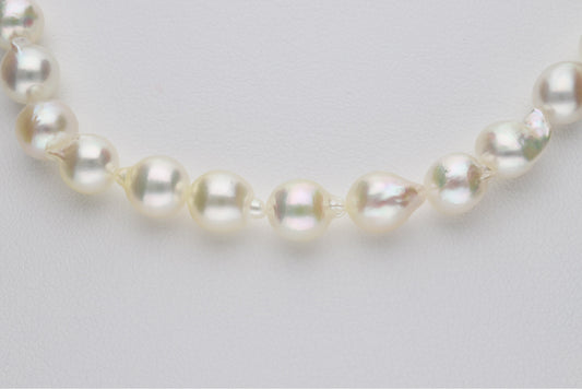 無調色 アコヤ真珠(日本)パールネックレス バロック 7.0-8.0mm 約60cm