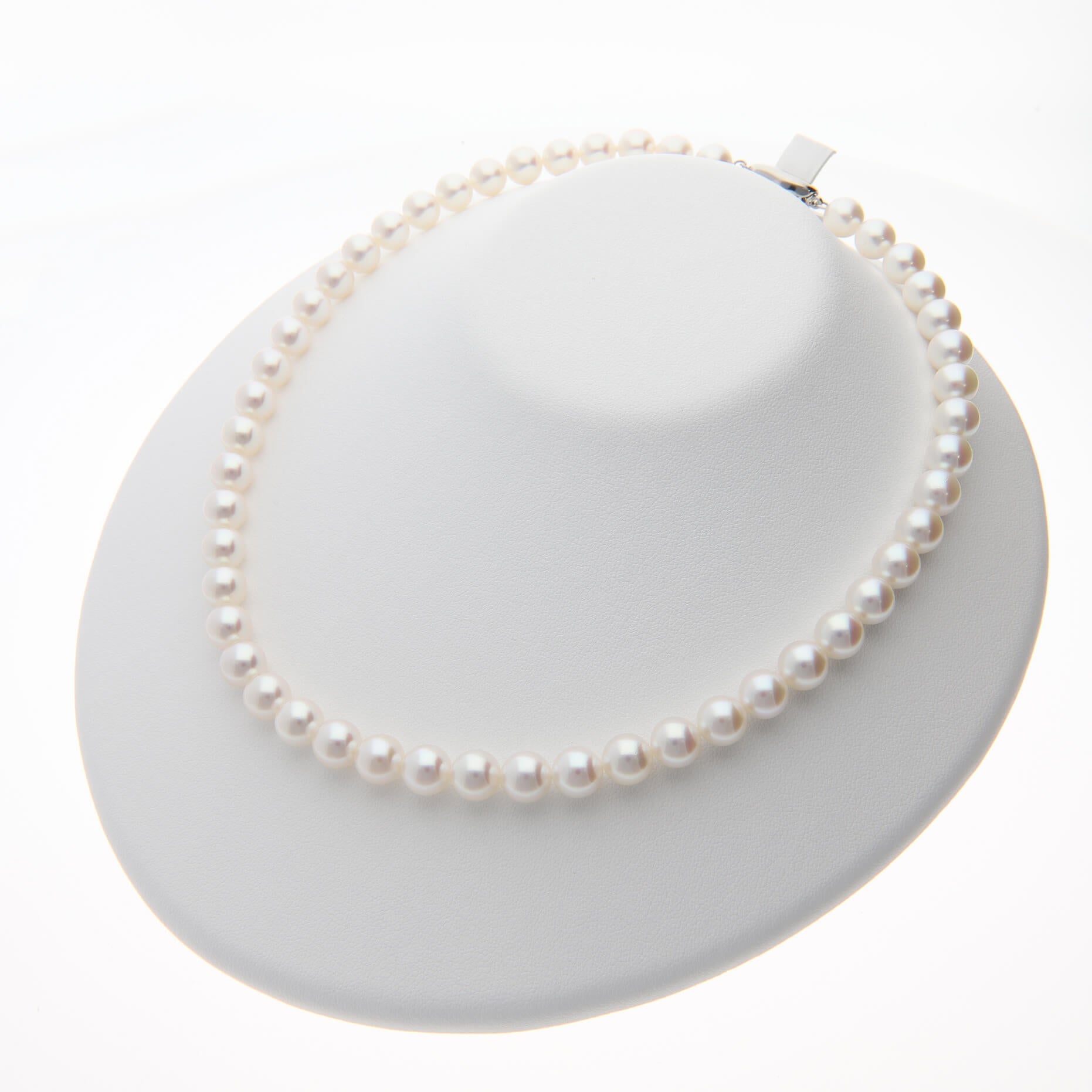 無調色 アコヤ真珠（日本）パールネックレス 8.0-8.5mm ラウンド系 約