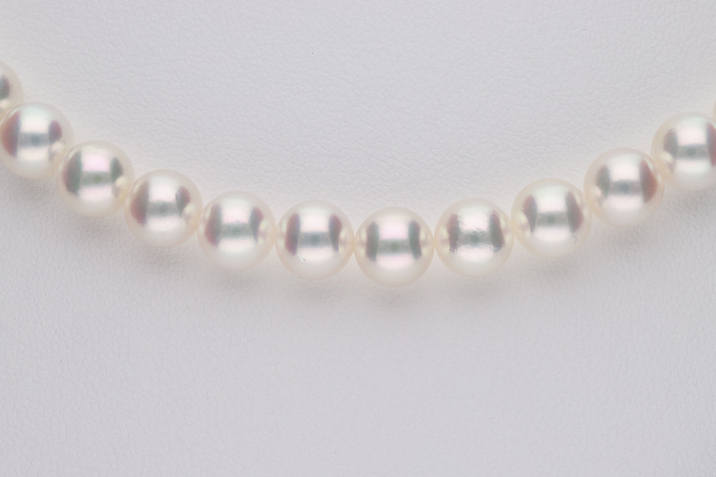 無調色 アコヤ真珠(日本)パールネックレス 2点セット 7.5-8.0mm ラウンド系 約42cm|花珠真珠 真珠層0.38mm 鑑別付 264096