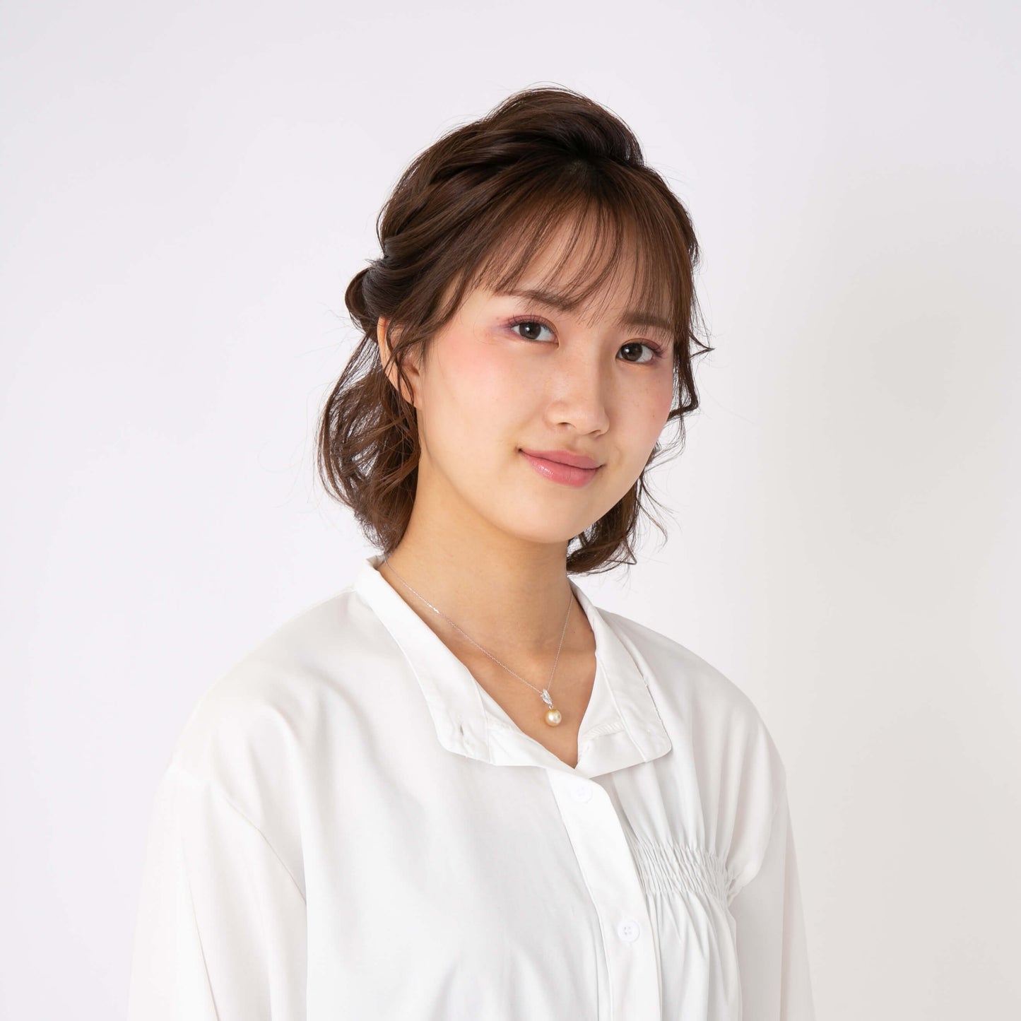 【宿り木】ゴールデンパール ダイヤモンド ホワイトゴールド ペンダント|無調色 白蝶真珠 南洋真珠 10mm K18WG