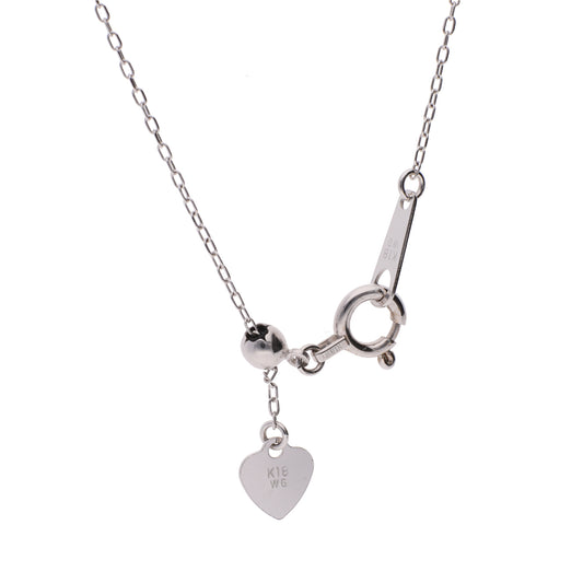 0.5mm カットアズキ ホワイトゴールド チェーン|K18WG 45cm 長さ調整可|8mmの真珠におすすめ