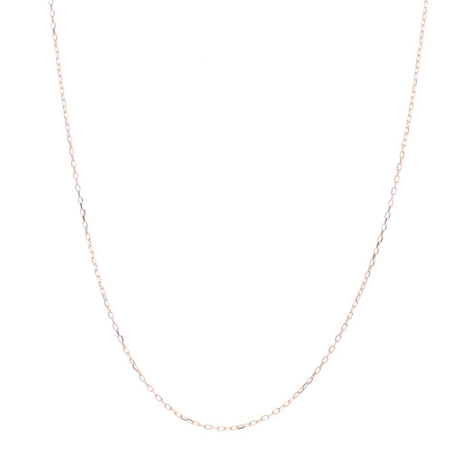 0.5mm カットアズキ ピンクゴールド チェーン|K18PG 45cm 長さ調整可|8mmの真珠におすすめ