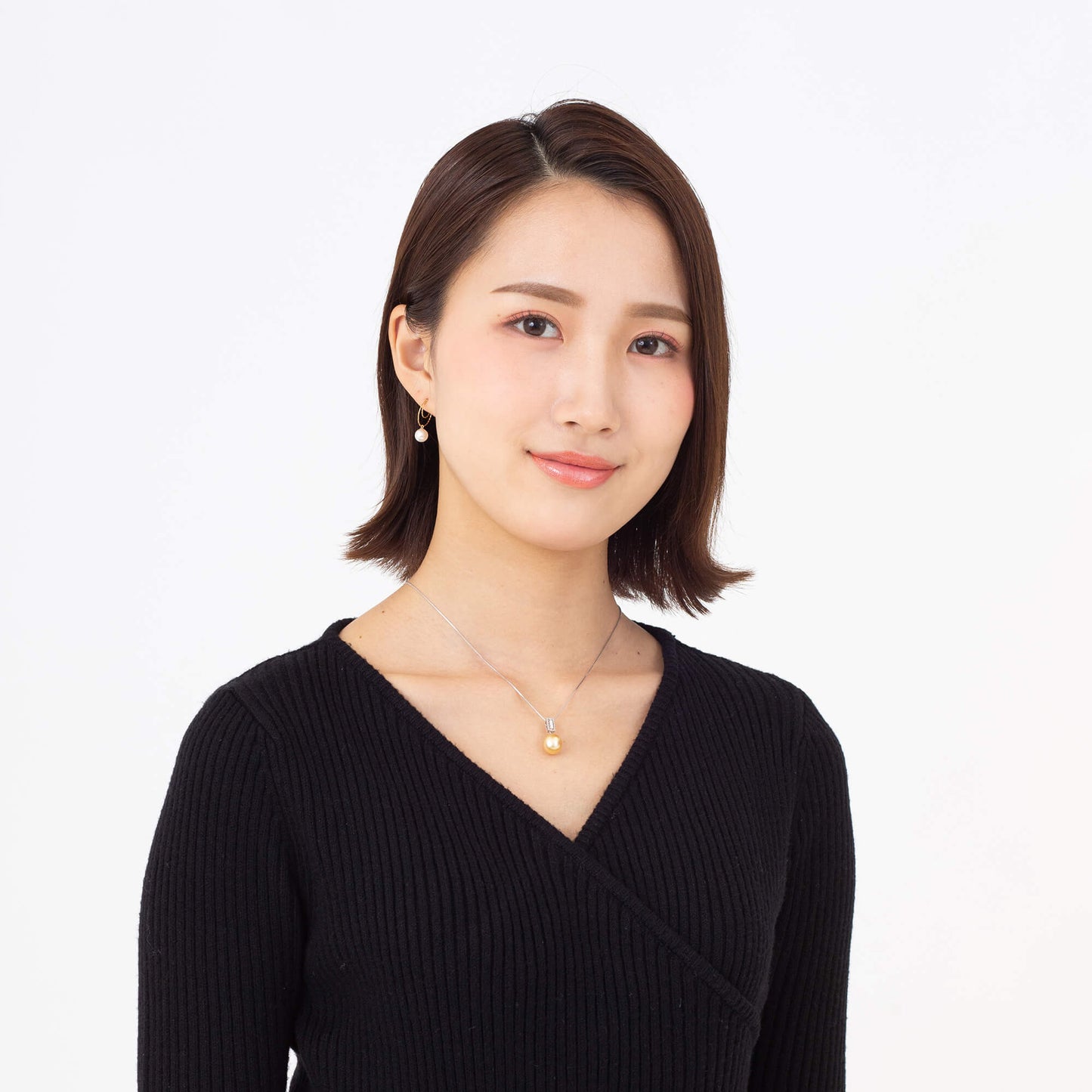 【月冴ゆ】ゴールデンパール ダイヤモンド ホワイトゴールド ペンダント|無調色 白蝶真珠 南洋真珠 10mm K18WG