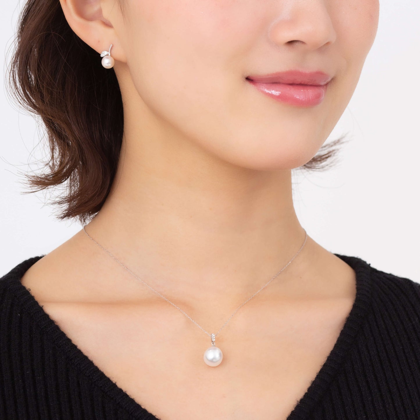 【星朧】シロチョウパール ダイヤモンド プラチナ ペンダント|無調色 白蝶真珠 南洋真珠 10mm PT900