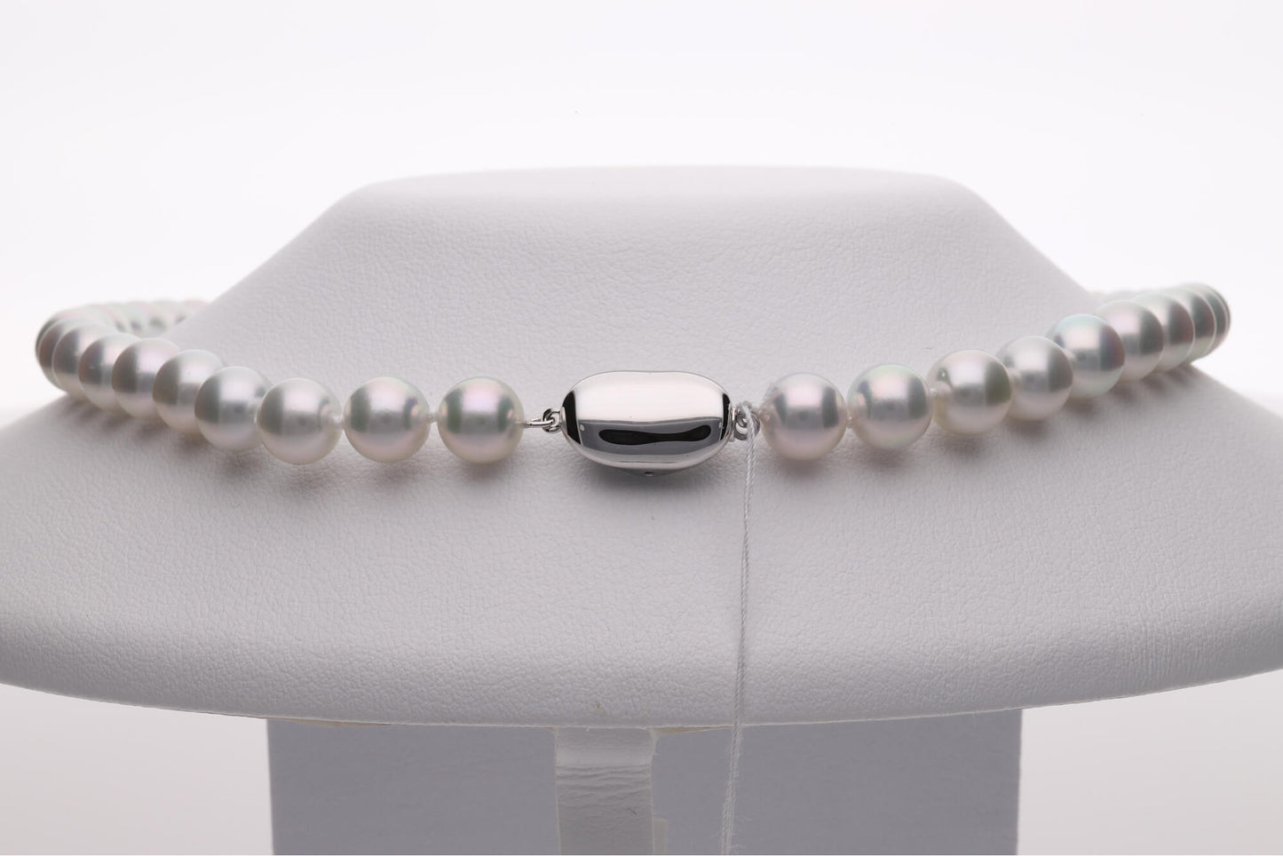 コバルト アコヤ真珠（日本） グレーパールネックレス 8.0-8.5mm ラウンド系 約42cm｜アウトレット品 鑑別付 445752