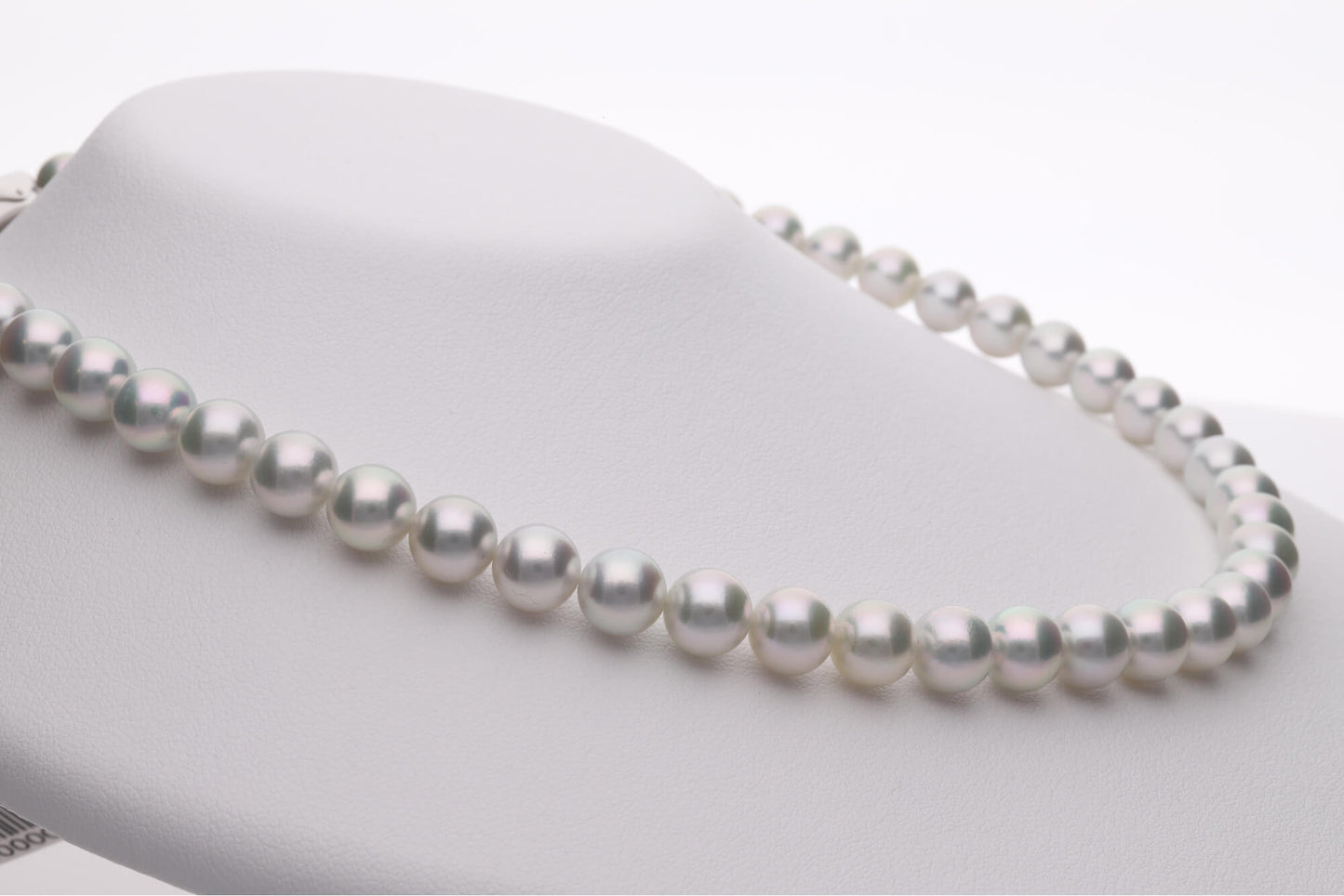 コバルト アコヤ真珠（日本） グレーパールネックレス 8.0-8.5mm ラウンド系 約42cm｜アウトレット品 鑑別付 445752
