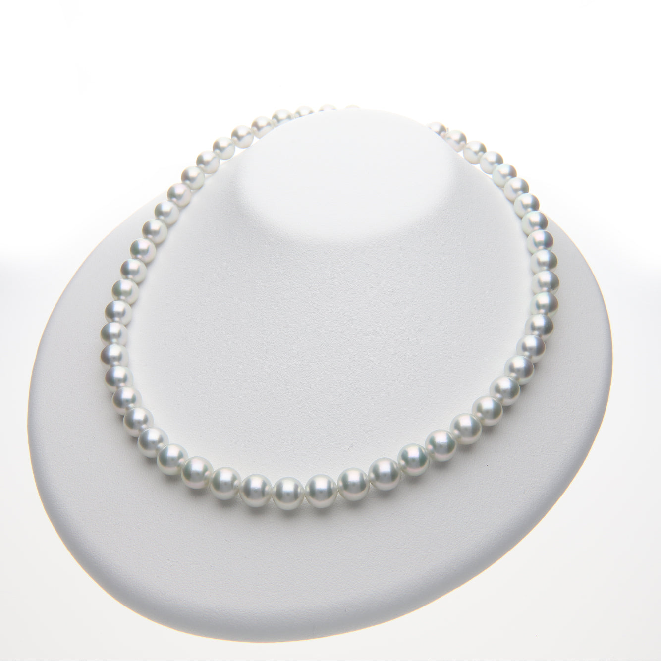 コバルト アコヤ真珠（日本） グレーパールネックレス 8.0-8.5mm ラウンド系 約42cm｜アウトレット品 鑑別付 445752