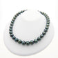 パールネックレス 無調色 黒蝶真珠 11.0-12.5mm｜ピーコックグリーン 真珠層が非常に厚い 重厚な強い真珠光沢 中きず