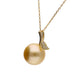 【姫果】ゴールデンパール（白蝶真珠・10.0mm・セミラウンド系）天然ダイヤモンド K18 イエローゴールド ペンダントトップ