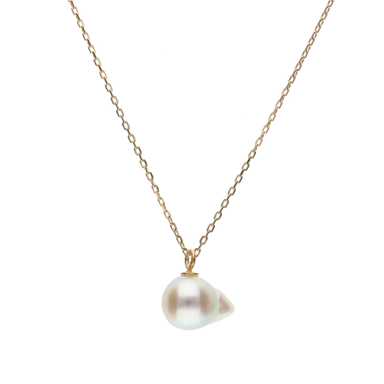 【おさかな真珠】ふぐ - 泳ぐ宝石、虹色尾ひれ（アコヤ真珠 6.9mm ホワイトブルー系）シルバーペンダント #3003