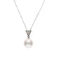 【星影】無調色 アコヤパール（8.0mm・ラウンド系）天然ダイヤモンド PT900 プラチナ ペンダントトップ