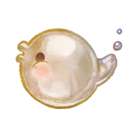 おさかな真珠・ふぐ（無調色アコヤ真珠 7.4-9.8mm A ホワイト系） スルーネックレス（SV925） 世界にひとつ #3005