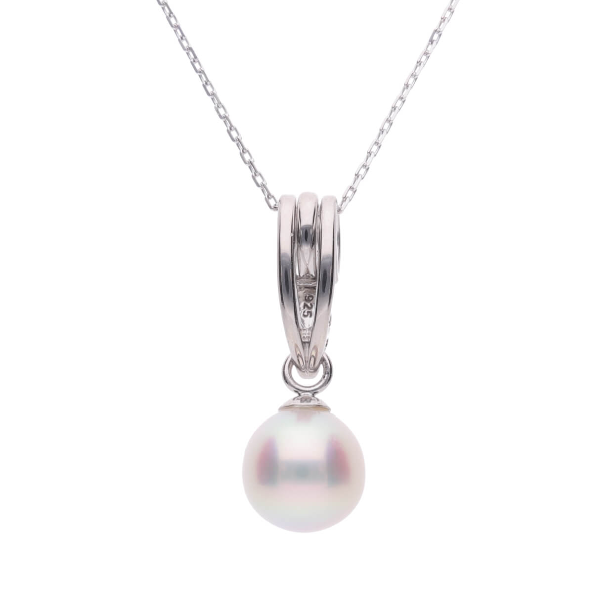 【リフォーム不要】プラチナ・ハートリンク 選べる無調色真珠 8mm Pt900 2way ペンダント Pt850 チェーン付