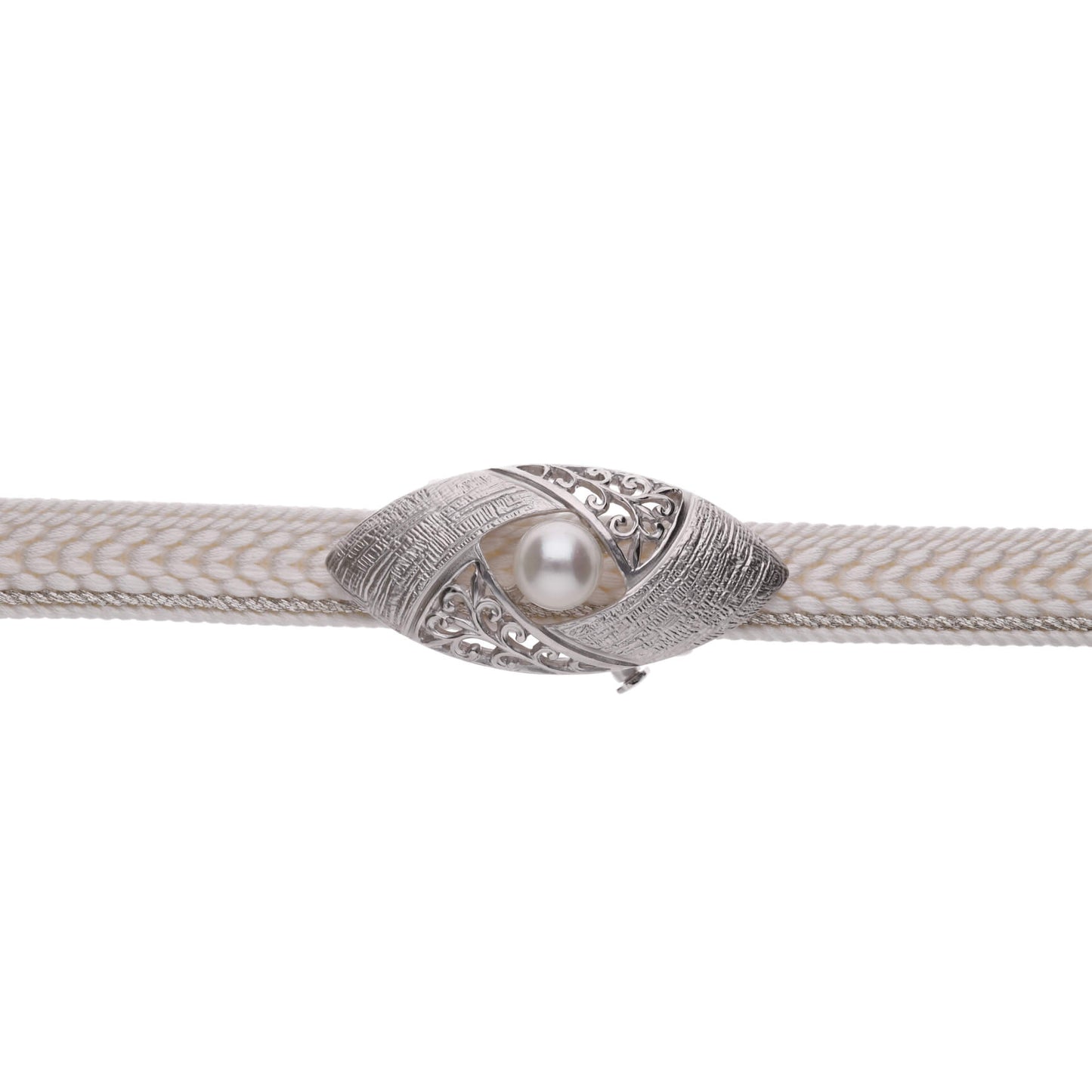 【瑞雲】無調色 アコヤ真珠（8.0mm・ラウンド系）SV925 真珠の帯留 兼用 パールブローチ（2WAY）