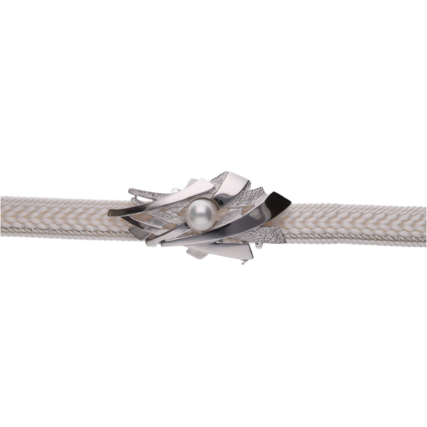 【静波】無調色 アコヤ真珠（8.0mm・ラウンド系）SV925 真珠の帯留 兼用 パールブローチ（2WAY）