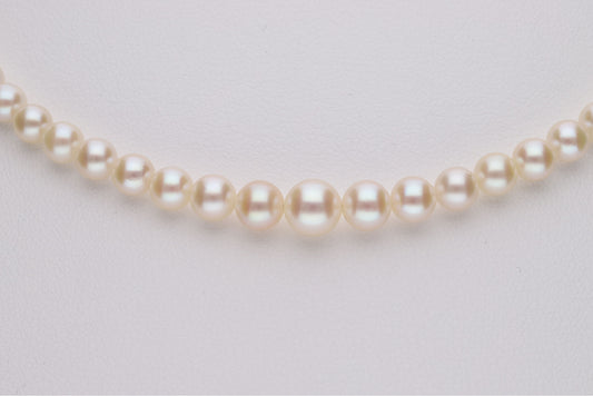 調色 アコヤ真珠（日本）パールネックレス 3.0-7.0mm  ラウンド系 約45cm｜アウトレット品 鑑別付 130319