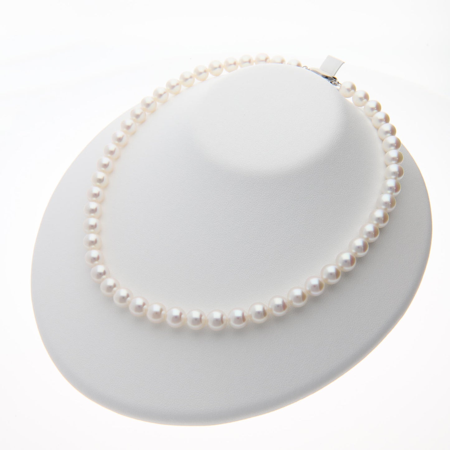 無調色 アコヤ真珠（日本）パールネックレス 8.0-8.5mm ラウンド系 約42cm