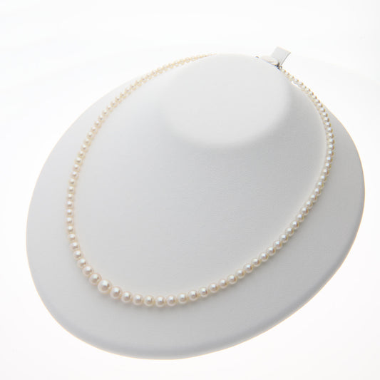 調色 アコヤ真珠（日本）パールネックレス 3.0-7.0mm  ラウンド系 約45cm｜アウトレット品 鑑別付 130319