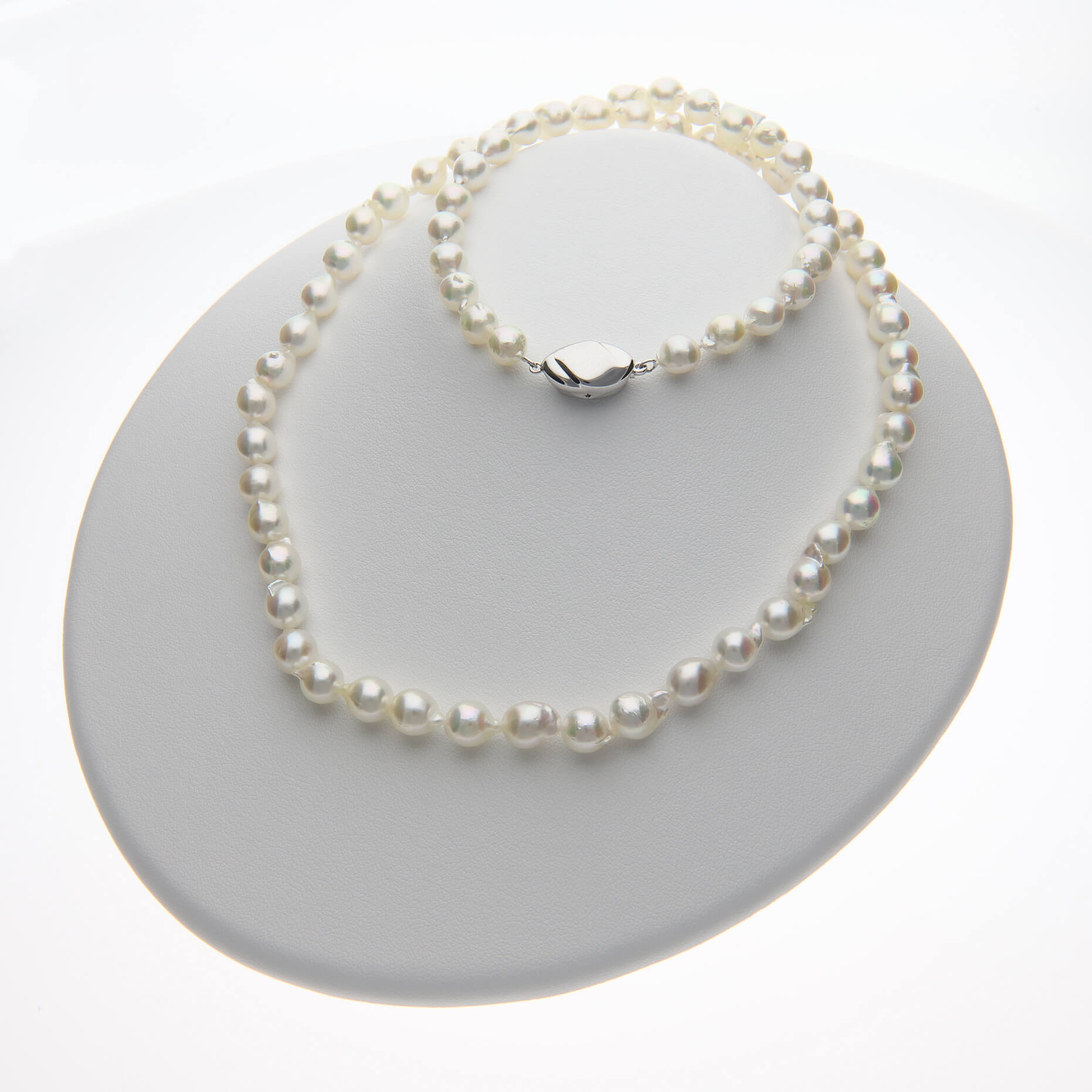 無調色 アコヤ真珠（日本）パールネックレス バロック 7.0-8.0mm 約60cm