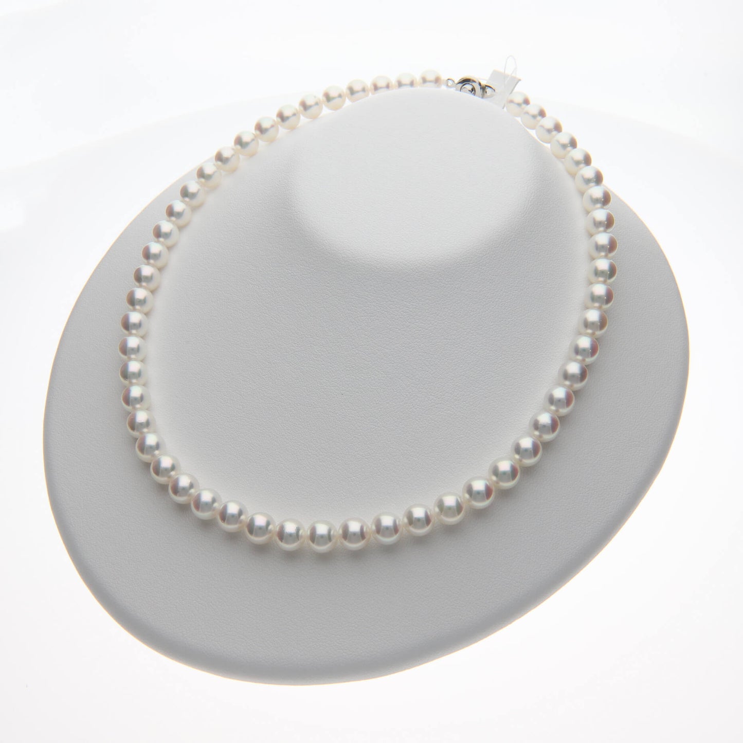 無調色 アコヤ真珠（日本）パールネックレス 2点セット 7.5-8.0mm ラウンド系 約42cm｜花珠真珠 真珠層0.38mm 鑑別付 264096